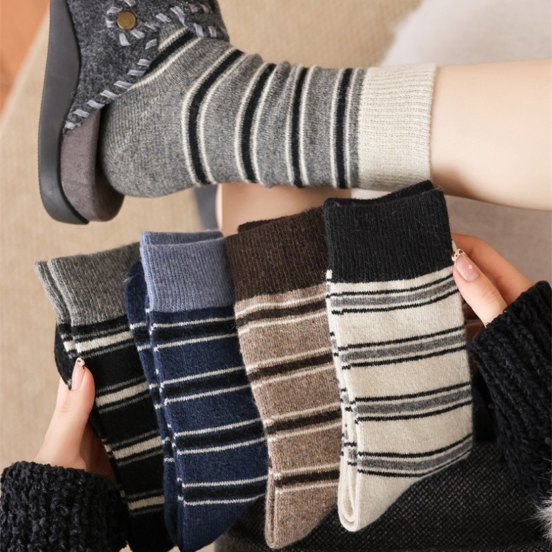 Thermal Sock Wool - Calzini da donna a righe giapponesi